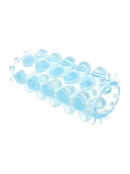 GUAINA FALLICA "POWER STRETCHY" BLU - 6.5 CM